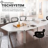 thumbnail of bümö Tisch klein, Multifunktionstisch, 80 x 80 cm in Buche/Schwarz - Beistelltisch, Bistrotisch, Esstisch, Pausentisch, Mehrzwecktisch Tischsystem