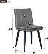 thumbnail of Esszimmerstuhl Set 6er PU Grau mit doppellagigem Sitzkissen und Metallbeinen modernes Design bequem pflegeleicht 84x57x49 cm