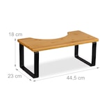 thumbnail of Relaxdays Toilettenhocker, Stuhlgang Unterstützung, WC Hocker Erwachsene, Bambus, HBT: 18 x 44,5 x 23 cm, natur/schwarz