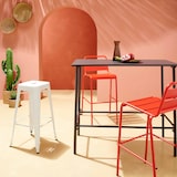 thumbnail of Chaise haute de terrasse en métal rouge - Oviala