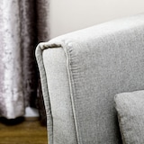 thumbnail of HOMCOM sofá cama individual sillón cama plegable tapizado en lino sintético con respaldo ajustable en 6 posiciones y almohada 72x78x79 cm gris