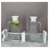 thumbnail of 2er Set LIMA Kühlschrankkrug mit Deckel weiß 0,95L Henkel Glas-Karaffe Kanne