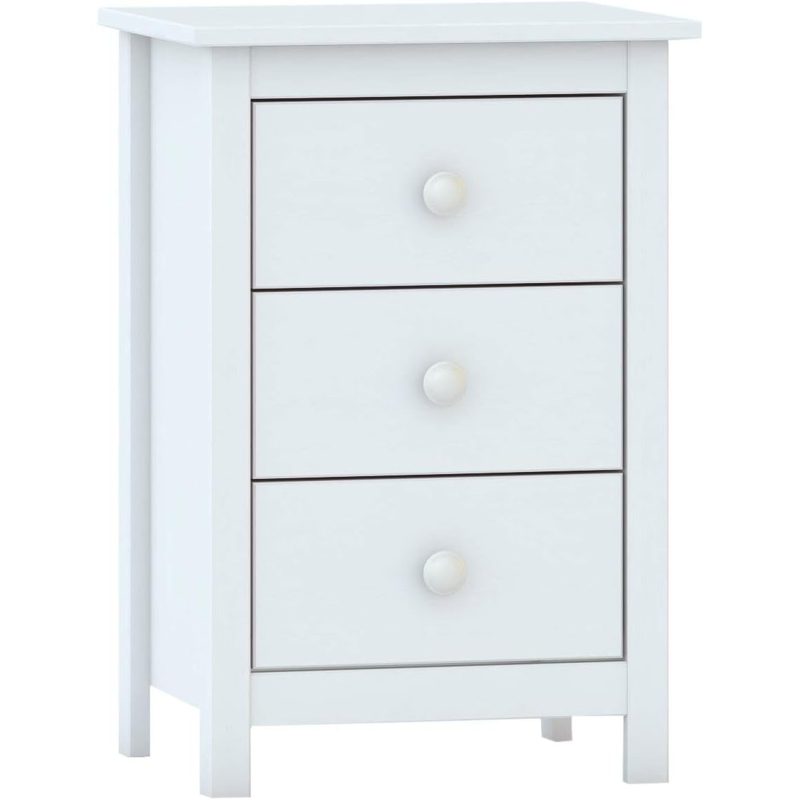 Mesita con Tres Cajones, medidas:   63x43x35 cm, pino macizo, color blanco.