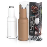 thumbnail of Arendo elektrische Salz- & Pfeffermühle, weiß/braun, Batterie, LED-Licht, Keramikmahlwerk, einstellbar