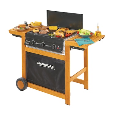 campingaz, BBQ dualgas, adelaide 3 woody dualgas, 128x60x89 cm (lxpxh)