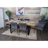 thumbnail of Set di 6 sedie da pranzo HWC-K16, sedia da cucina, metallo vellutato ~ grigio scuro