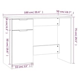 thumbnail of vidaXL Schreibtisch Weiß 100x50x75 cm Holzwerkstoff