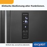 thumbnail of Exquisit Side-by-Side-Kühlschrank, Kühl-Gefrierkombination, NoFrost, Schnellgefrieren, 4-Sterne-Gefrieren, LED-Display, SBS46-040E inoxlook-az