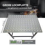 thumbnail of Schweißtisch mit Lochplatte Stahl 91,5 x 61 x 80 cm Tragkraft 200 kg Arbeitstisch in Mattschwarz