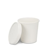 thumbnail of 250 Thermobecher Suppenbecher Eisbecher Papier weiß 16oz/450ml mit Deckel