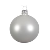 thumbnail of 6 Weihnachtskugeln 6cm Glas mundgeblasen Christbaumkugeln weiß matt