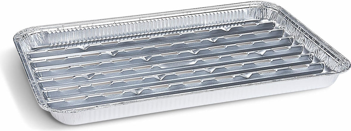 100x Alu-Grillpfannen Grillschalen BBQ 34.4 x 22.4cm mehrfach verwendbar