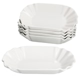 thumbnail of 6x Frietjes XL Pommesschale oval weiß Currywurst-Schale Servier-Teller Porzellan