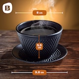 thumbnail of Bonvivre® Teetassen + Untersetzer aus emailliertem Gusseisen - 2er Set | Asiatische Teebecher mit Untertassen - Füllmenge je 100 ml