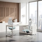 thumbnail of Ergonomischer Bürostuhl Skandis Pro mit Kopfstütze mint / Gestell weiß hjh OFFICE