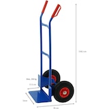 thumbnail of PROREGAL Stahlrohr-Sackkarre mit Standardschaufel und Gummibereifung, HxBxT 118,5x55x45cm, Traglast 200kg, Blau, Stahl Sackkarren Transportkarre