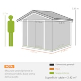 thumbnail of Outsunny Casetta da Giardino in Lamiera Porte Scorrevoli Verde Chiaro