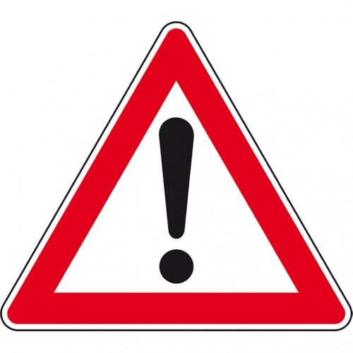 Verkehrszeichen Gefahrenstelle, Nr.101, Aluminium RA1, reflektierend, SL 630mm