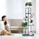 thumbnail of Relaxdays Blumentreppe Metall, 6-stufige Blumenetagere, außen & innen, HBT 107 x 44 x 24 cm, Pflanzenregal, schwarz