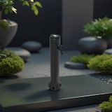 thumbnail of Schwarzer Gartenbrunnen Modell Triton mit Vorrüstung für Schnellanschluss Gartenschlauch. Durchmesser 15 Cm Höhe 100 Cm.