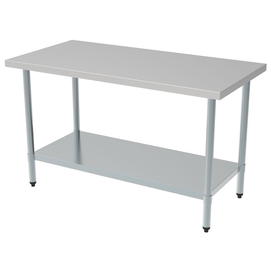 Edelstahl Arbeitstisch 1200x700 mm – mit Grundboden, demontabel, 200 kg Traglast