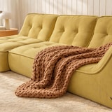 thumbnail of Canapé modulable en velours 250 x 165 x 70 cm 3 places jaune