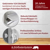 thumbnail of AL Briefkastensysteme 20 Fächer Premium Edelstahl Unterputz Briefkasten Anlage für Post A4, modern, robust, wetterfest, Artikelnummer: 132T20U3KS
