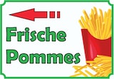 thumbnail of Frische Pommes Frites Schild mit Pfeil links A1 (594x841mm)