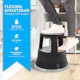 thumbnail of Rollhocker aus Stahl - Elefantenfuß - Hocker für Büro und Gewerbe - 150 kg belastbar - mit Laufrollen - TÜV geprüft / Schwarz