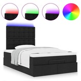 thumbnail of vidaXL Ottoman-Bett mit Matratze & LEDs Schwarz 120x190 cm Stoff