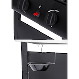 thumbnail of aro Barbecue a gas con 3 bruciatori principali, area cottura 53 × 33 cm, tavolino laterale, con ruote, acciaio, nero