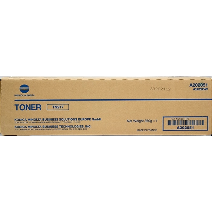 Konica Minolta TN217 Noir Original TONER Cartouche - A202031/A202051/TN217