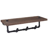 thumbnail of Wandgarderobe HWC-C45, Ablageregal Hängegarderobe Garderobenpaneel, Industriedesign braun