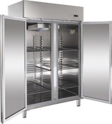 thumbnail of GastroHero Tiefkühlschrank TKS-PROFI1400N | 1168 Liter | Edelstahl | GN 2/1 | Umluftkühlung | Digitalthermostat | 2 Türen | Profi Gewerbe Tiefkühler