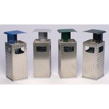 thumbnail of PROREGAL Kombiascher mit 3-Fach Einwurf | 38 Liter, HxBxT 95x44x44cm | Aluminium-Duett-Blech | Dach Anthrazit | Mülleimer Aschenbecher Abfalleimer