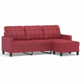 thumbnail of vidaXL 3-Sitzer-Sofa mit Hocker Weinrot 180 cm Kunstleder