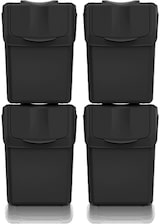 thumbnail of Set mit 4 Keden Sortibox Mülleimern, 100 % recycelter Kunststoff, schwarz, 80 l