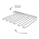 thumbnail of Suporte para copos Lacor para teto ou parede, inclui acessórios de montagem. Comporta até 20 copos.