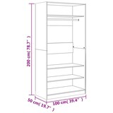 thumbnail of vidaXL Kleiderschrank Grau Sonoma 100x50x200 cm Holzwerkstoff