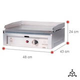 thumbnail of Romux® Plancha Industrial de Acero Inoxidable a Gas 50 cm Sobremesa Grosor de la Placa 4 mm para un Rápido Calentamiento con Termopar CE