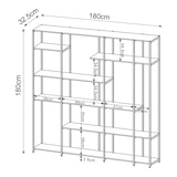 thumbnail of Helloshop26 - Zeitloses Design-Regal für Wohn-/Schlafzimmer freistehendes Aufbewahrungsmöbel Rælingen 180 x 180 x 33 cm schwarz 03_0011152