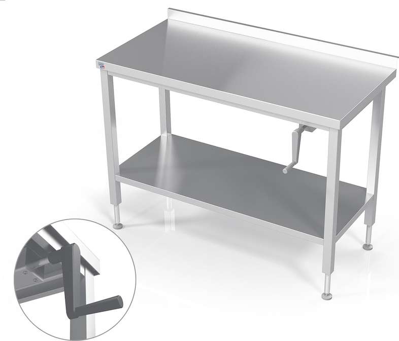 L2G Table inox adossée 90 x 140 x 70 cm L2G