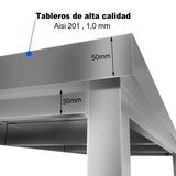 thumbnail of Gasfrit - Mesa de trabajo de acero inoxidable mural 1500 x 600 x 850 mm