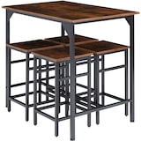 thumbnail of tectake Juego de mesa bistró Edimburgo 4 + 1  Madera Industrial Oscura, Rústica