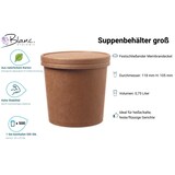 thumbnail of Soup Becher Suppenbehälter mit Membrandeckel 750 ml 26 oz 500 Stk, to go, take away, kompostierbar, natürliches Design