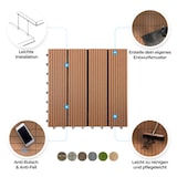 thumbnail of Klickfliesen Terrassenfliesen WPC Royal - 30 x 30 cm - Drainagefunktion - Witterungsbeständig // Hellbraun