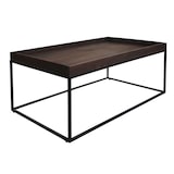 thumbnail of Mesa de centro HWC-K71, mesa de centro mesa auxiliar, madera maciza metal 46x110x60cm ~ marrón oscuro