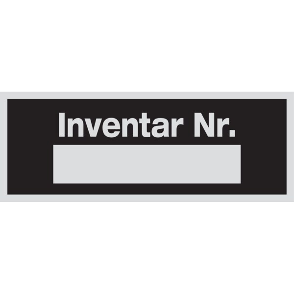 Maschinenkennzeichnung, Inventar Nr. - 80x30x0.5 mm Alu blank