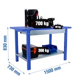 thumbnail of SimonRack Banco de Trabajo Industrial con Cajón, 1500x730 mm, Alta Rigidez Estructural, Capacidad Carga 700 kg, Azul - BT-6 PRO