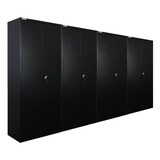 thumbnail of PROREGAL Mega Deal 4x Flügeltürenschrank ELEPHANT Metall Spind komplett montiert abschließbar 180x80x40cm Kleiderstange Stahlschrank Schwarz